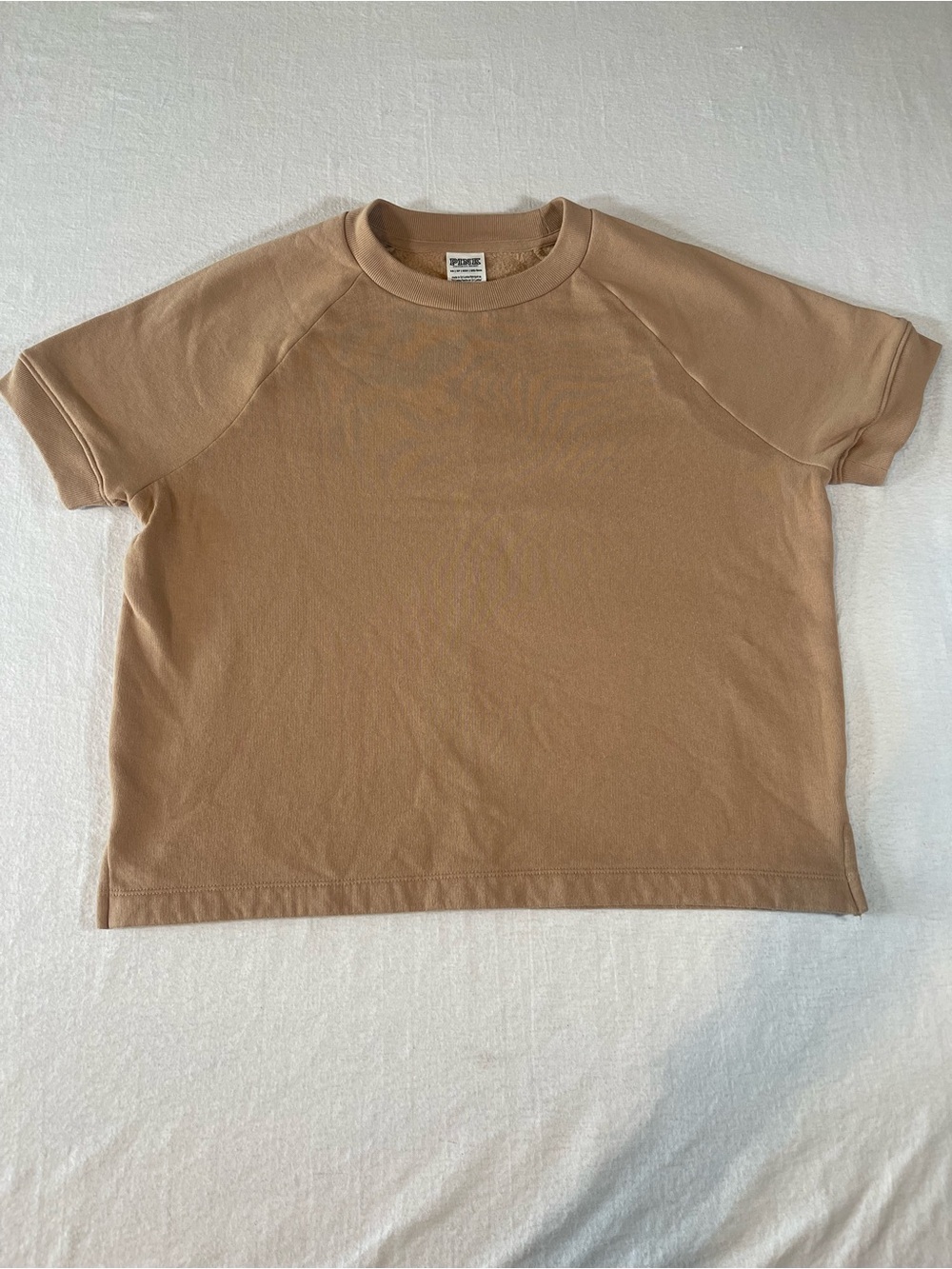 PINK Victoria's Secret Crewneck Short Sleeve T-Shirt in Camel